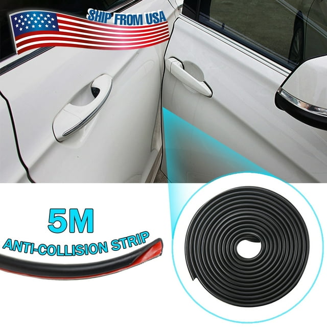 180" Long Black Car Door Edge Guard Molding Trim DIY Protectors Strip
