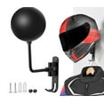 thumbnail image 1 of 180°Motorcycle Helmet Rack,Rotation Metal Helmet Holder Wall Mounted Helmet Rack Motorcycle with 2 Hooks Helmet Hanger for Motorcycle Bike Coats,Caps,Baseballs,Rugby Helmet (1 pcs), 1 of 6