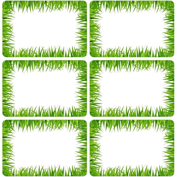 180 PCS Grass Name Tags Stickers, Self Adhesive Green Grass Name Labels for Summer, Back to School, Classroom, Office, Students, Cubby Locker, Clothes, 2x3 inch