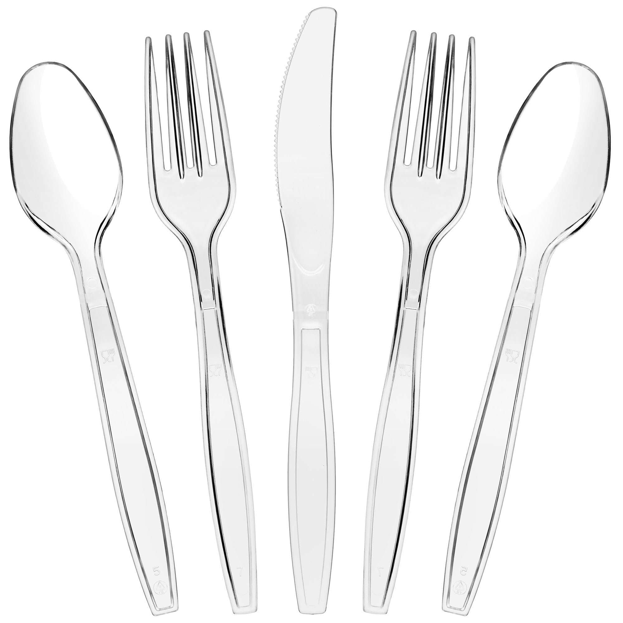 JUVALE 180 Pack Clear Plastic Silverware, Disposable Cutlery Utensils with Spoons, Forks and Knives, Heavy Duty Flatware Set for Parties & Events