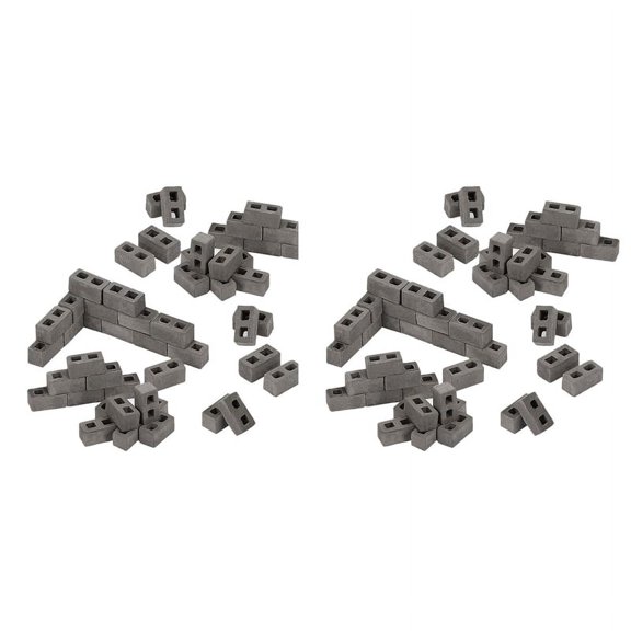 180 Packs Cinder Blocks 1/12 Scale Mini Bricks Concrete Miniature Bricks Tiny Landscaping Accessories