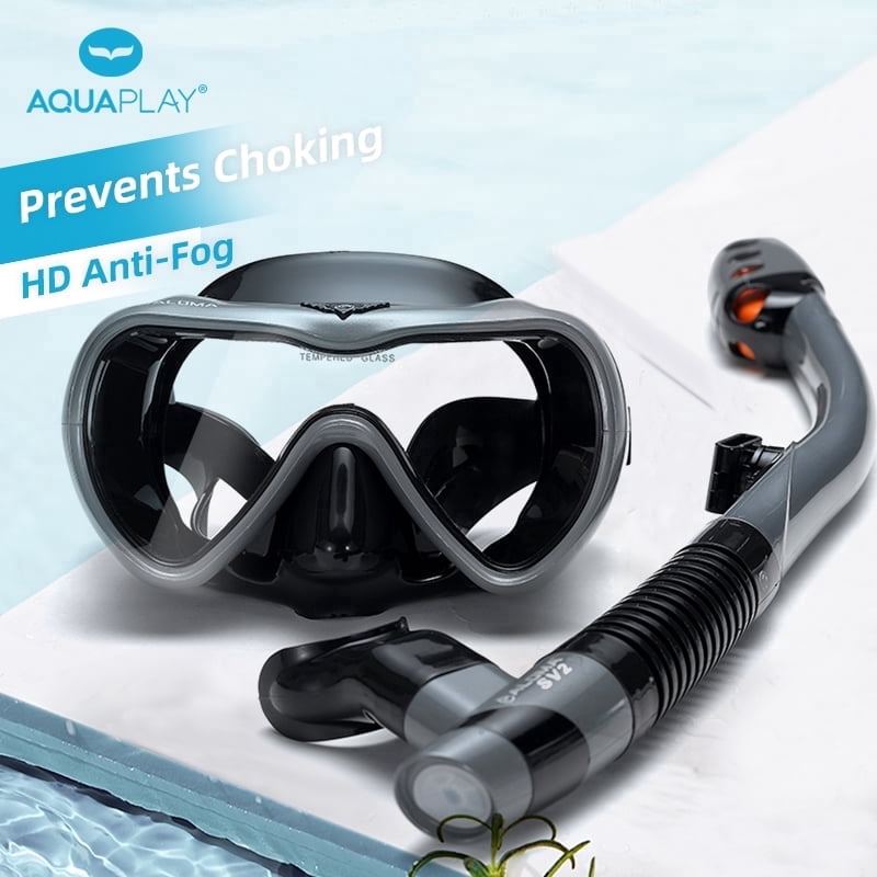 AquaPlay Full-Face Mask Snorkel with 180° Panoramic View, Anti-Fog ...