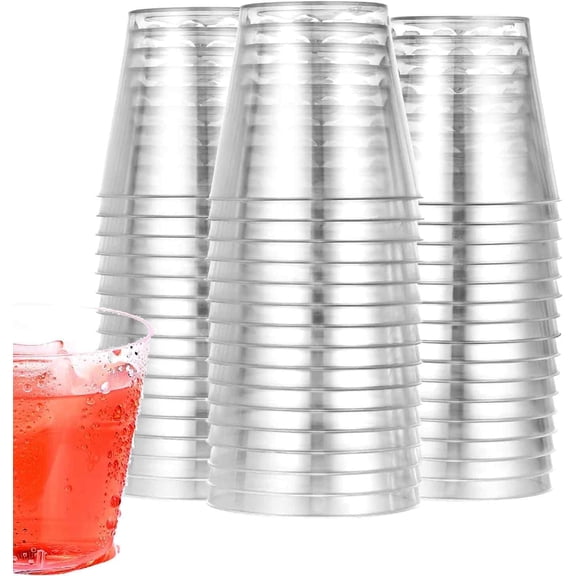 180 Pcs Crystal Clear Plastic Shot Glasses, 3 oz Disposable Shot Cups, Mini Plastic Glasses for Party, Wine Tasting, Condiments, and Events, Durable Clear Plastic Cups