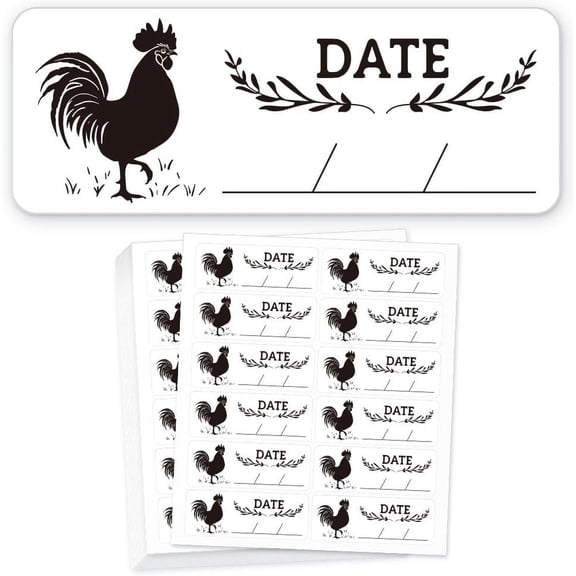 180 Pcs Farm Eggs Laid on Stickers Collected Date Writable 1x2.6inch(2.5x6.7cm) Chicken Egg Carton Labels PET Adhesive Egg Packaging Stickers for Egg Carton Box Container Mixed Color