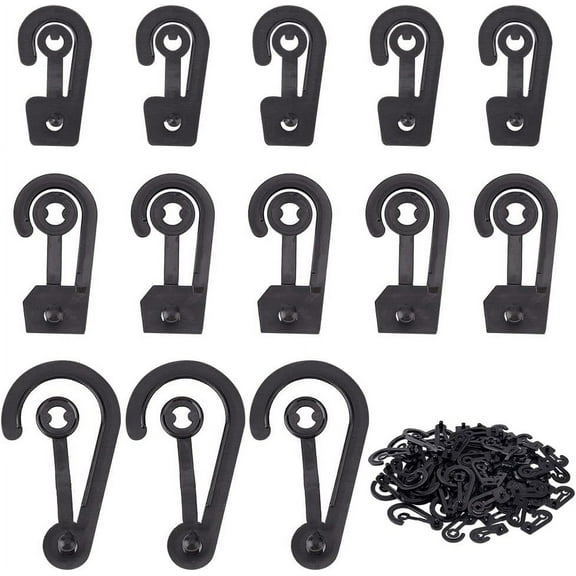 180 Pcs Plastic Sock Display Hooks 3 Styles Black Plastic J Hooks Sock Hanging Hooks Underwear Gloves Hat Packing Clip Hanger with Snap Hook