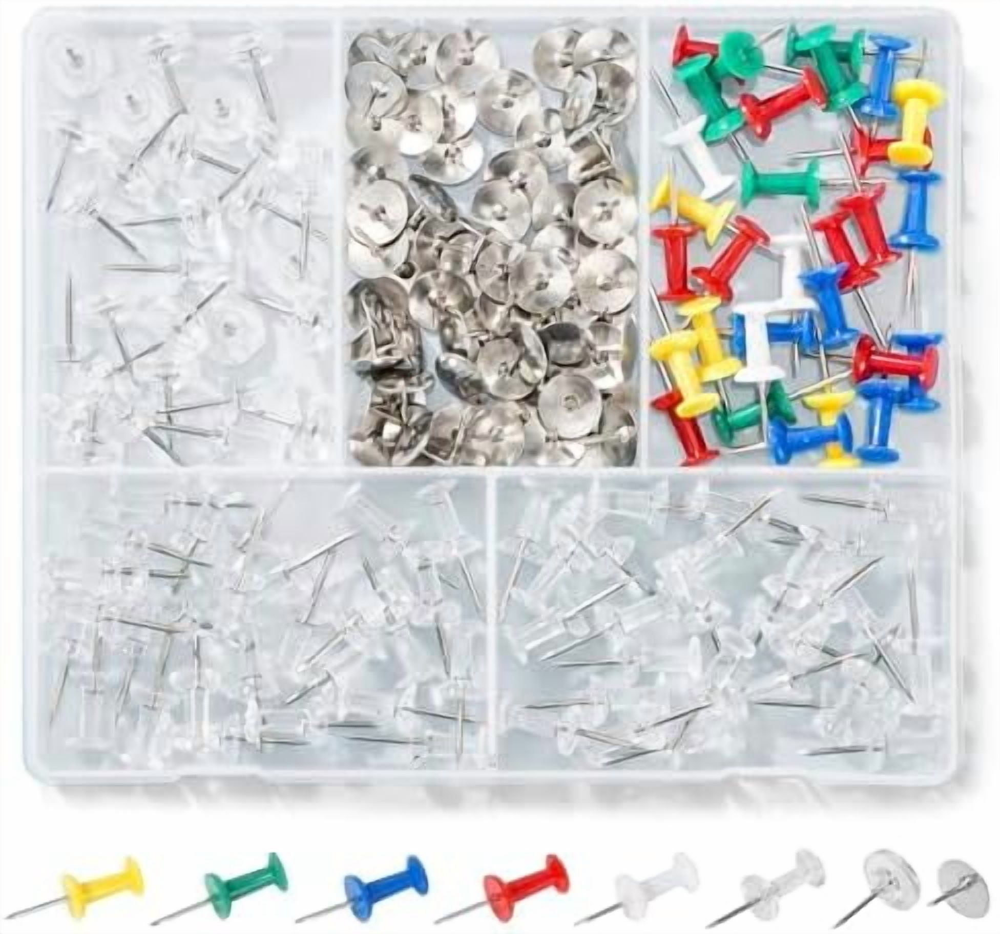 180 Pcs Push Pins, 4 Styles Thumb Tacks for Bulletin Board, Cork Board ...