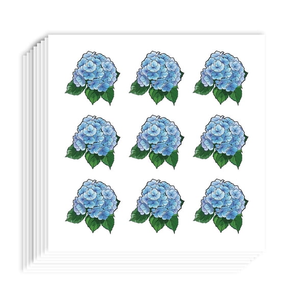 180 Pcs Self-Adhesive Hydrangeas Stickers 0.98x0.94 Inch Blue Hydrangea Scrapbook Paper Flower Stickers Decals for Planner Calendar Scrapbook