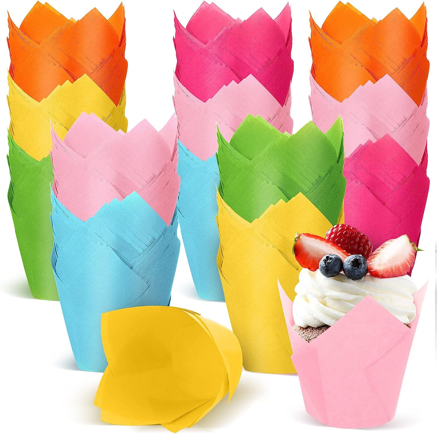 180 Pcs Tulip Cupcake Liners, Baking Cups Cupcake Muffin Liners Cupcake
