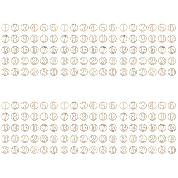 FENGGUIQU 180pcs Round Unfinished Wood Ornaments Beige Natural Texture for Crafts Wedding Party Christmas and New Year Decorations