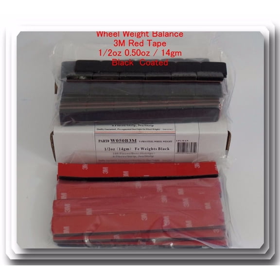 180 Pieces / 90 oz Stick on Wheel Weight Balance Black 0.50 oz 1/2oz Red 3M TAPE