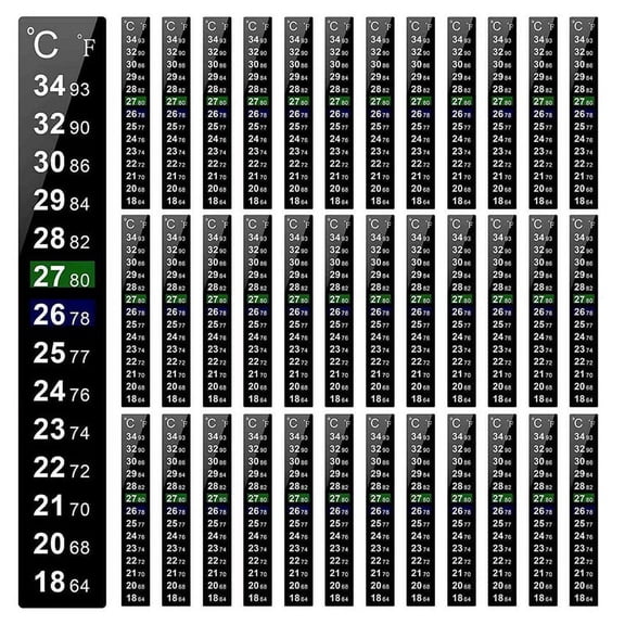180 Pieces Digital Temperature Sticker Adhesive Thermometer Strip Fermenter Adhesive Crystal Strip Aquarium Thermometer