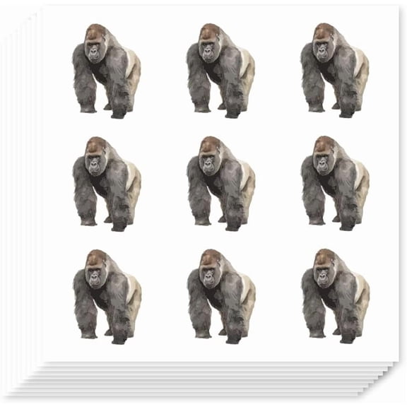 180 Pieces Self-Adhesive Gorilla Labels Stickers 1 Inch Forest Animal Stickers