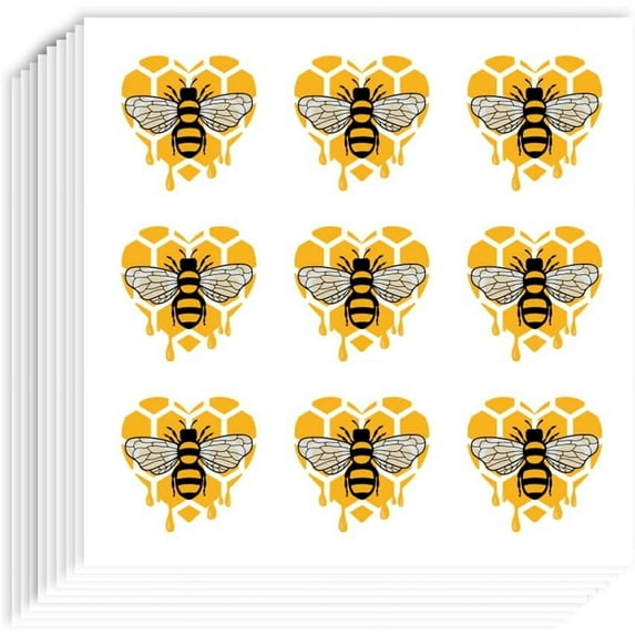180 Pieces Self-Adhesive Stickers 1 Inch Bee on Honeycomb Stickers for Planner Calendar Scrapbook Crafting Party Decor Gift Bag Seal for Party Heart Shaped DIY