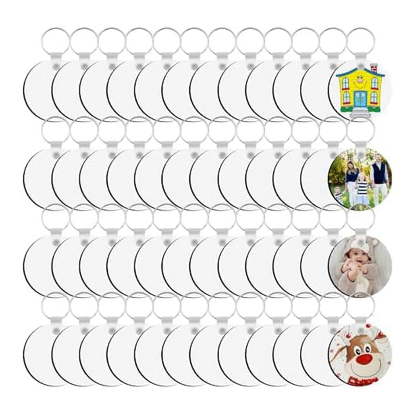 180 Pieces Sublimation Keychains in Bulk, Double-Sided Heat Transfer Decorative Blanks, Suitable for DIY A