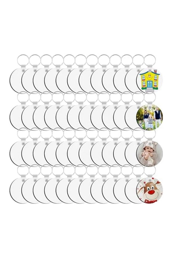 180 Pieces Sublimation Keychains in Bulk, Double-Sided Heat Transfer Decorative Blanks, Suitable for DIY A