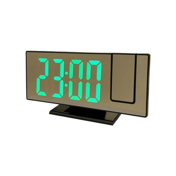 180° Rotatable LCD Projection Clock with Alarm, Temperature & Date Display, Adjustable Brightness, USB-Powered Desktop Clock