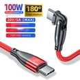 thumbnail image 1 of 180 Rotate Digital Product Digital Display PD 100W Fast Charger Display Cable Cord Cable Type C to Type C RED 1.8M, 1 of 8
