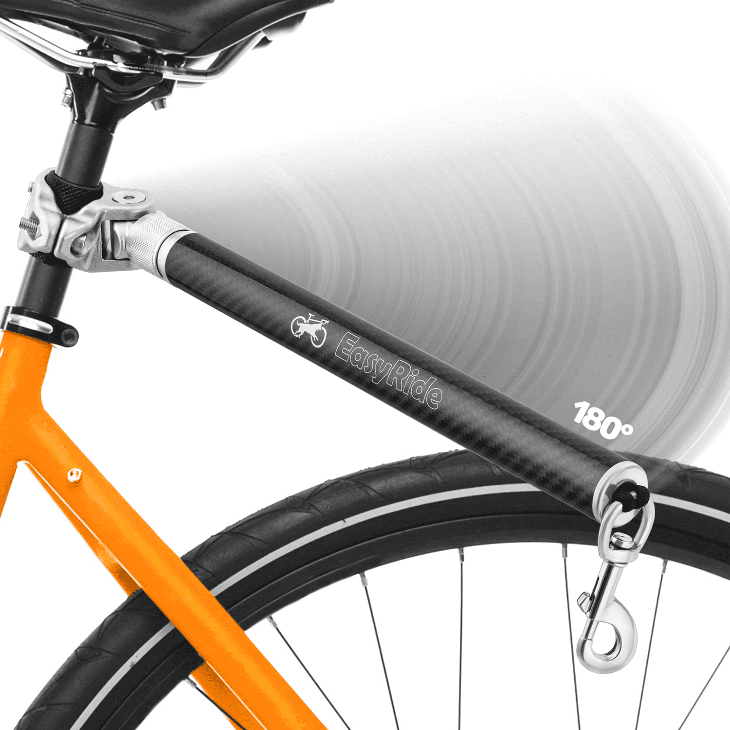Image showcasing 180° Rotating Dog Bike Leash - Quick Attach, Detachable, Adjustable ...