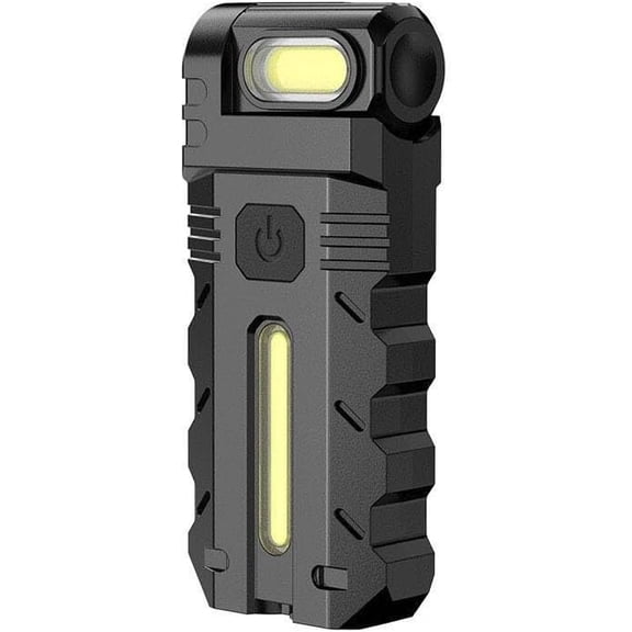 180 Rotating Head LED Work Light, Rechargeable Dual Light Magnetic Flashlight with Pen Clip, Portable EDC Pocket Torch for Hiking Working