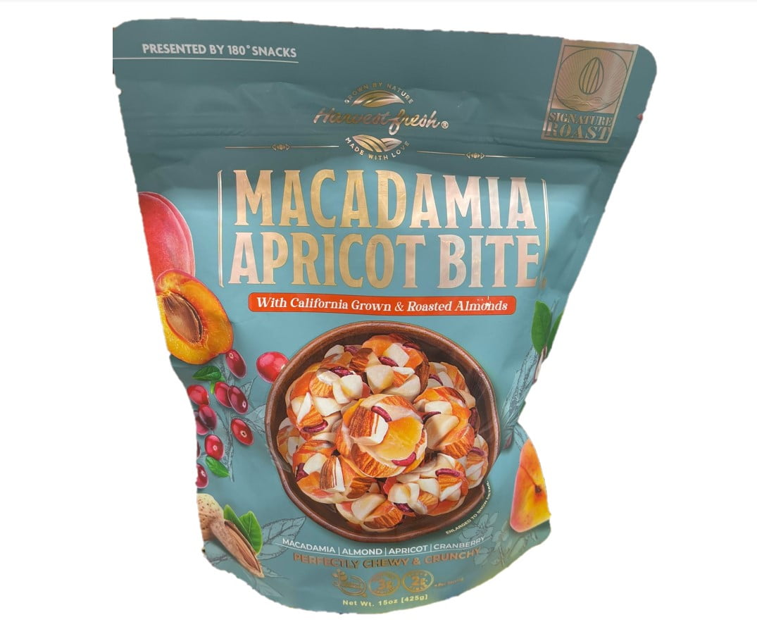180 Snacks Harvest Fresh Macadamia Apricot Bite with California Grown