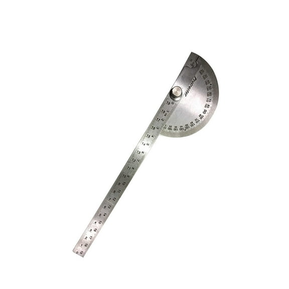 180 Degree Rotating Protractor Ruler with Stainless Steel Edge for Precise Angle Measurement and Drawing Accuracy