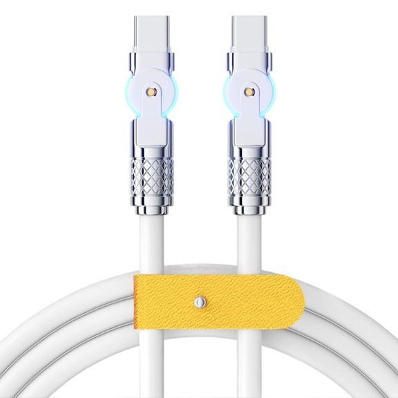 180° Swivels Double End Fast Charging Cable Zincs Alloy Type C Connectors for Multiple Device Compatibility