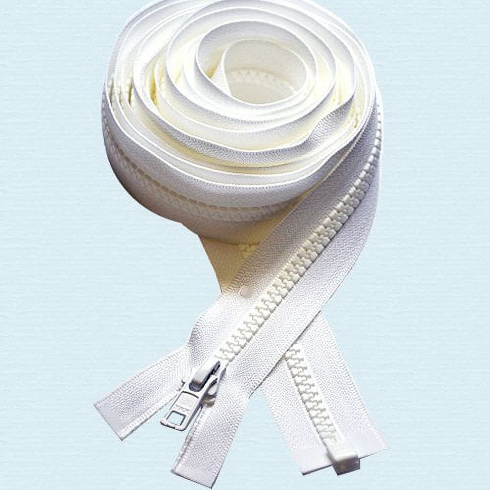 180" Zipper ~ Long Arm Quilting Machine Zipper ~ YKK #5 Molded Plastic ~ Separating - White (1 Zipper)
