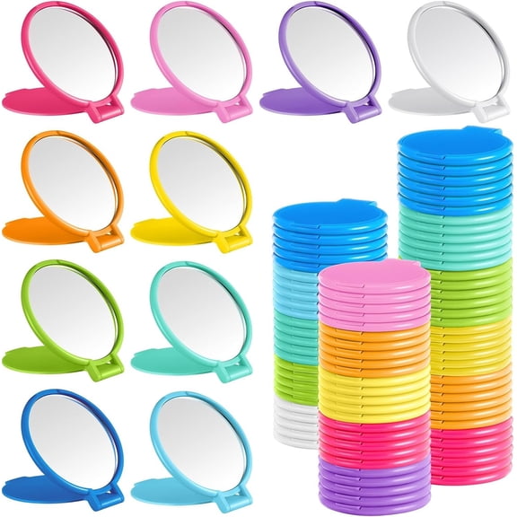 180 count Compact Mirror Bulk for Women Mini Folding Mirror Portable Pocket Makeup Round Small  Travel for  Purse Bag Gifts Mom Daily Use ( Colors)