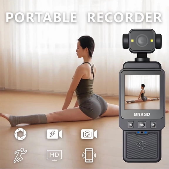 180-degree rotatable lens, handheld pocket camera, portable back clip, sports camera, creative, compact, portable recording