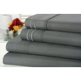thumbnail image 1 of 1800 Count Bamboo Egyptian Comfort Extra Soft 3 Line Embroidered Bed Sheets 4 Piece Set - 6 Colors - Queen / Gray, 1 of 1