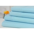 thumbnail image 1 of 1800 Count Bamboo Egyptian Comfort Extra Soft Solid Bed Sheets 4 Piece Set - 8 Colors - King / Sky Blue, 1 of 1
