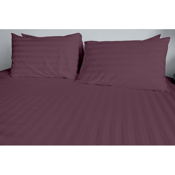 1800 Count Cotton Bamboo Feel Dobby Striped Sheet Set Deep Pockets 4 Piece Set