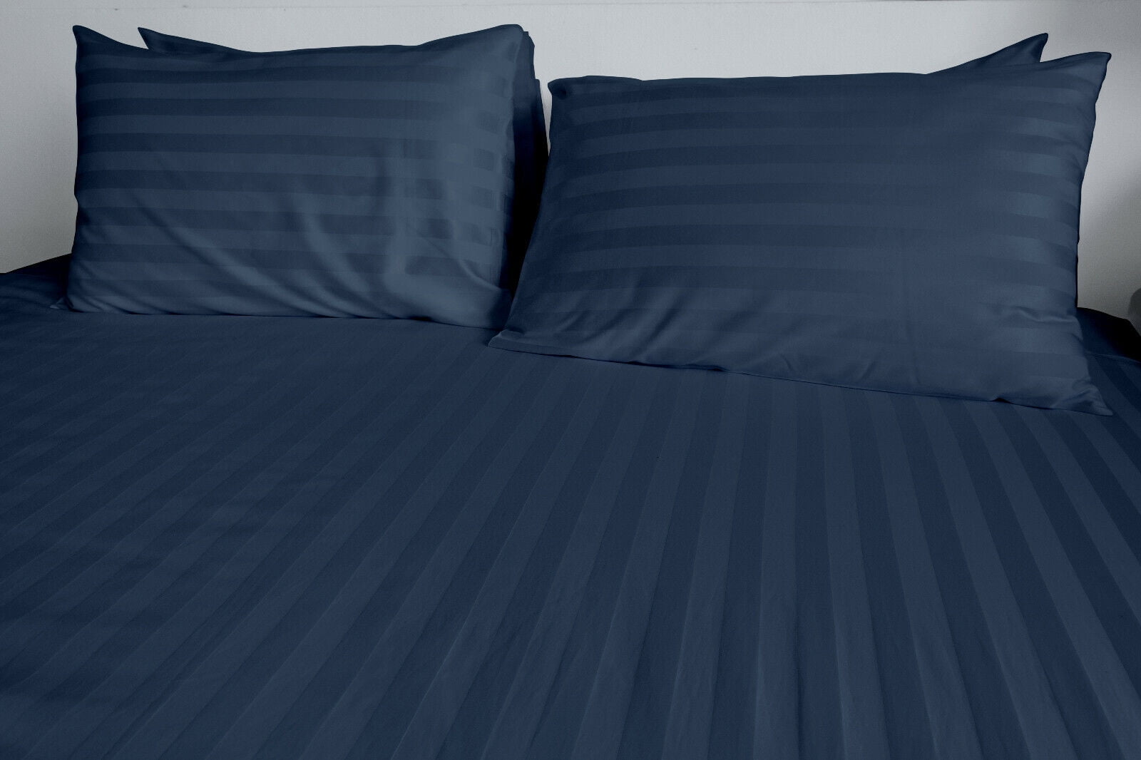 1800 Count Cotton Bamboo Feel Dobby Striped Sheet Set Deep Pockets 4 Piece Set