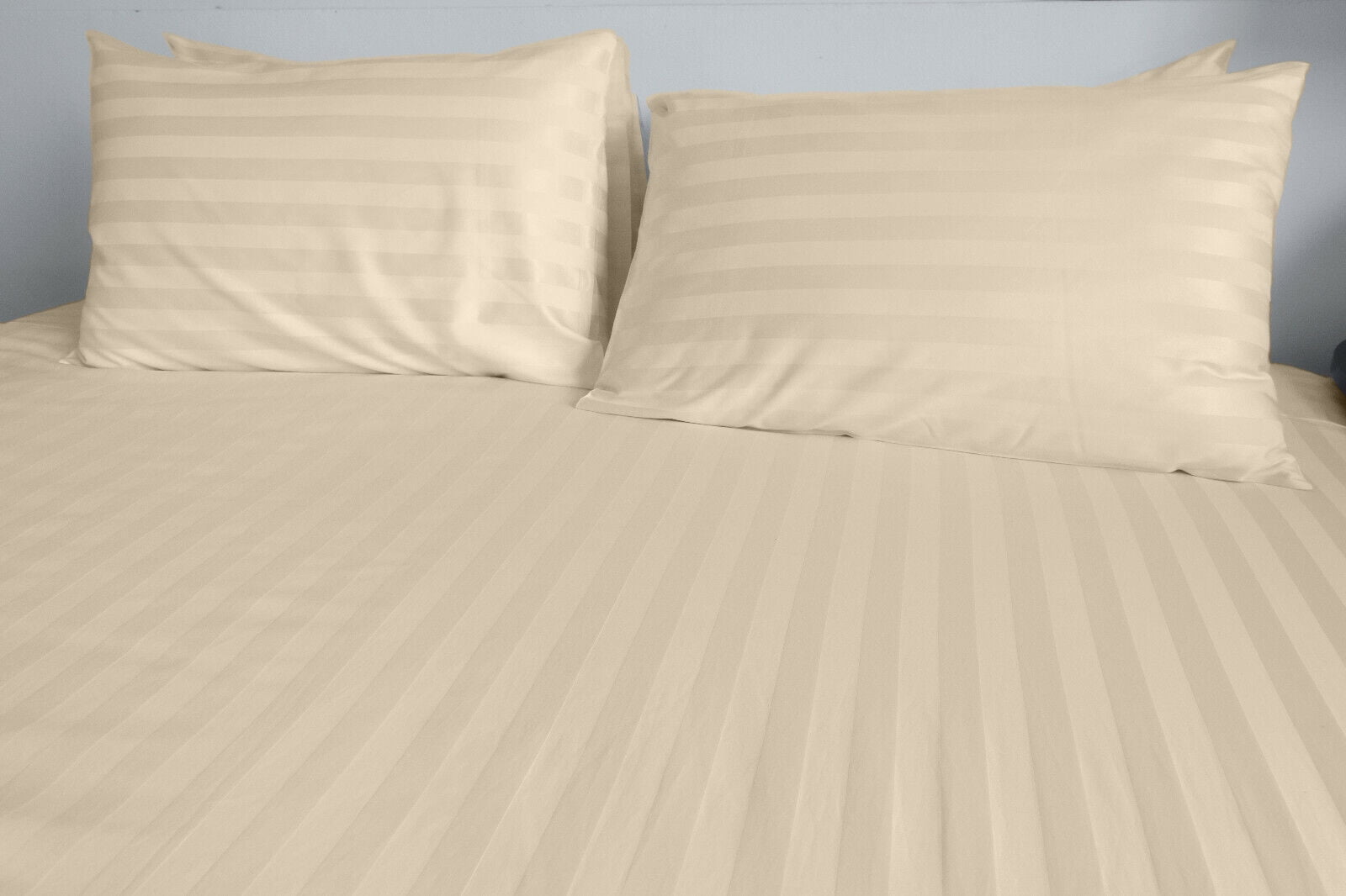 1800 Count Cotton Bamboo Feel Dobby Striped Sheet Set Deep Pockets 4 Piece Set