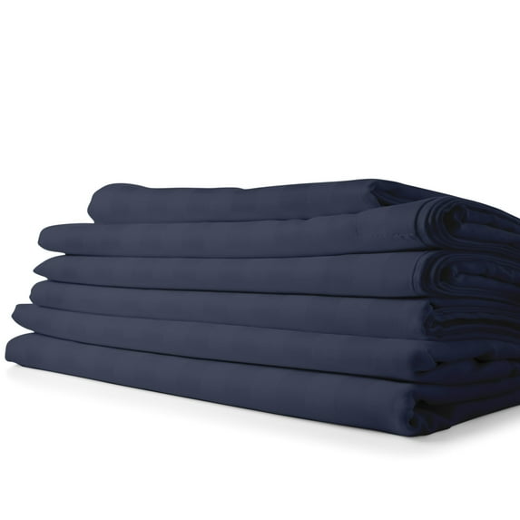 1800 Count Cotton & Bamboo Feel Dobby Striped Sheet Set Deep Pockets 4 Piece Sheets
