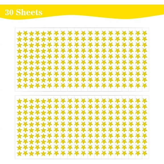 1800 Counts Small Gold Foil Star Stickers for Kids Reward, Roofei 0.5" Diameter Gold Stars for School Planner, Behavior Chart
