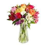 1800 Flowers - Assorted Roses & Peruvian Lilies Single Bouquet Only: Orange, Pink, & Multicolor Fresh Cut Flowers, Decorative