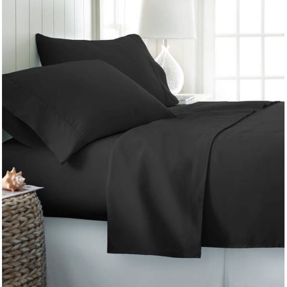 1800 Greek Collection 16-inch Deep Pocket Super Soft 4-Piece Bedding Sheet Set King Dark Gray