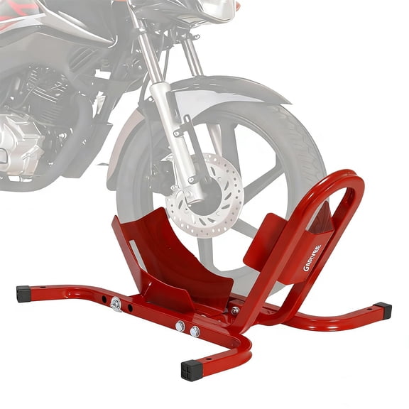 1800 Lb Capacity Motorcycle Wheel Chock – Dirt Bike Wheel Chocks Adjustable 16"-21" Tire Fit for Cruisers, Dirt Bikes & ATVs, Rust-Resistant Steel,Red