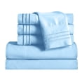 thumbnail image 1 of Elegant Comfort 1800 Microfiber Bed Sheet Set 6 Piece Bed Sheets Deep Pocket -California King Aqua B, 1 of 4