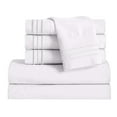 thumbnail image 1 of 1800 Microfiber Bed Sheet Set 6 Piece Bed Sheets Deep Pocket -California King White, 1 of 4