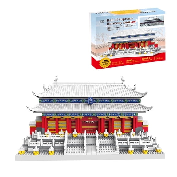 1800 PCS Chinese Architecture Micro Building Bricks Model Kit for Adults – Detailed Architectural Display Model – Ages 14+