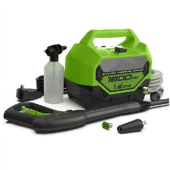 1800 PSI 1.2 GPM Electric Pressure Washer with 3 Spray Nozzles, Soap Applicator & TSS