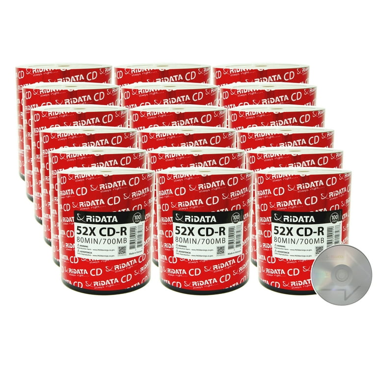 1800 Pack Ridata CD-R 52X 700MB 80Min Logo Blank Media Recordable