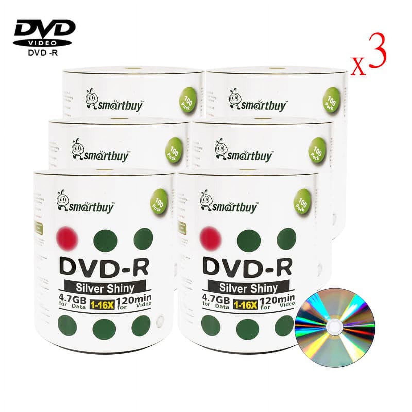 1800 Pack Smartbuy 16X DVD-R 4.7GB 120Min Shiny Silver (Non-Printable) Data Blank Media Recordable Disc