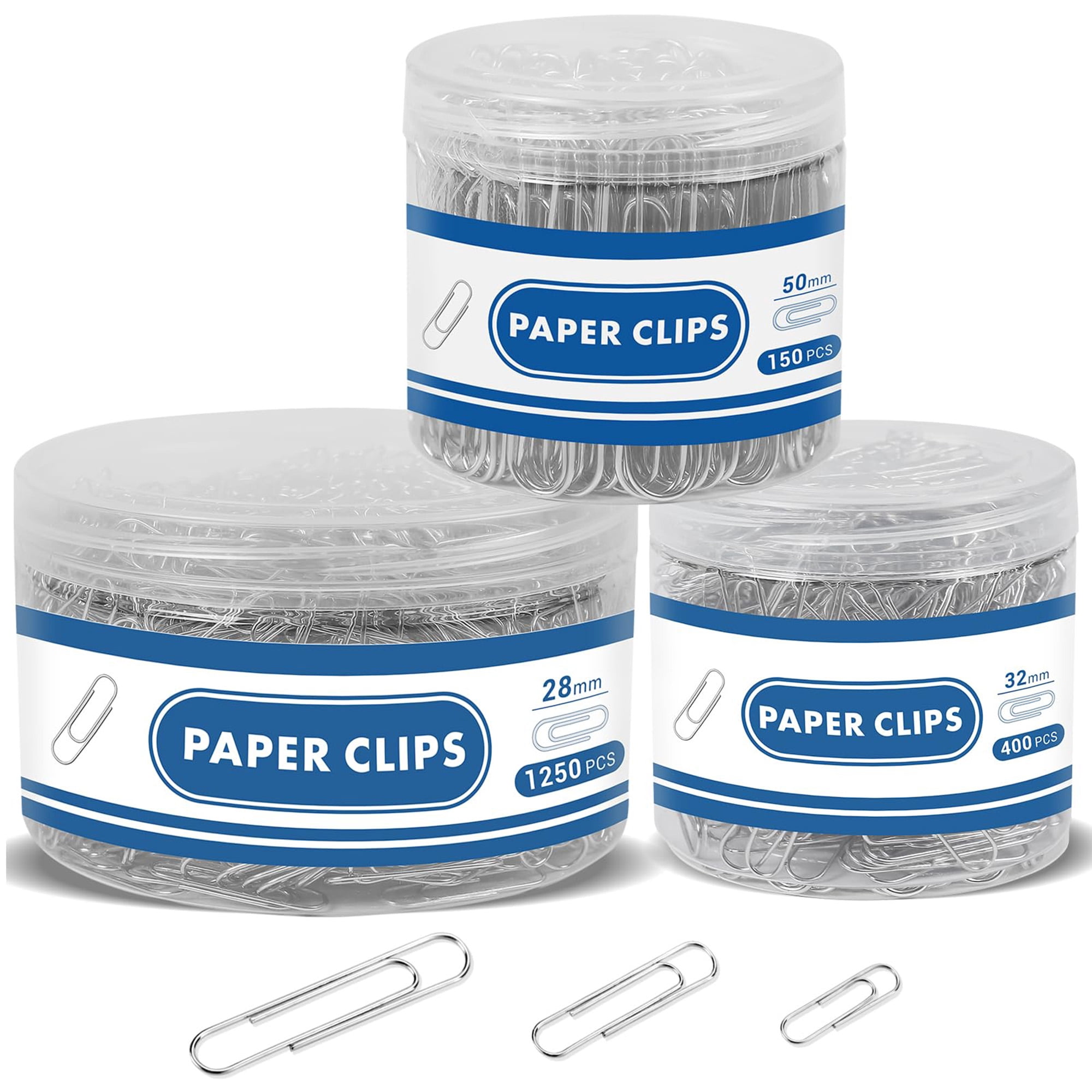 1800 Paper Clips Assorted Sizes, Large Medium Small, Office Supplies for Organizing Documents, , Home, Silver