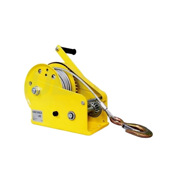 1800 Pounds 10m Wirerope Hand Operated Winch Manual Traction Hoist Winch Crane Bidirectional Self-locking Small Portable Capstan