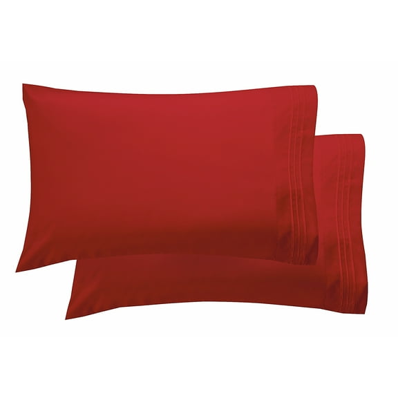 1800 Preimer Hotel Collection Egyptian Quality Super Soft Wrinkle Free 2-Piece Pillowcases- King Size-Red