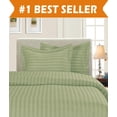 thumbnail image 1 of 1800 Premier Hotel Collection DAMASK STRIPE Duvet Cover Set, King/California King, Sage/Green, 1 of 5
