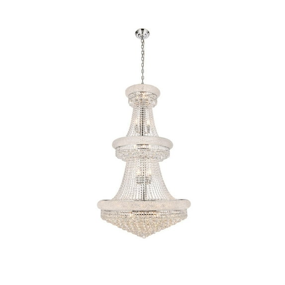 1800 Primo Collection Chandelier D:30in H:50in Lt:32 Chrome Finish (Royal Cut Crystals)